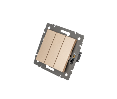 Механизм выключателя трехклавишный непроходной Arlight SWT-MK03-PL-GD-V (250V, 10A) 049899