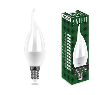 Лампа светодиодная Saffit SBC3707 Свеча на ветру E14 7W 6400K 55142