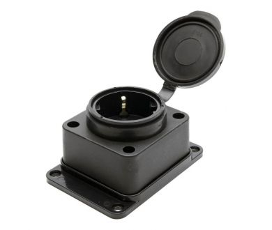 Розетка Feron Stekker с/з 32A 4000V с крышкой черный RST163144 39018