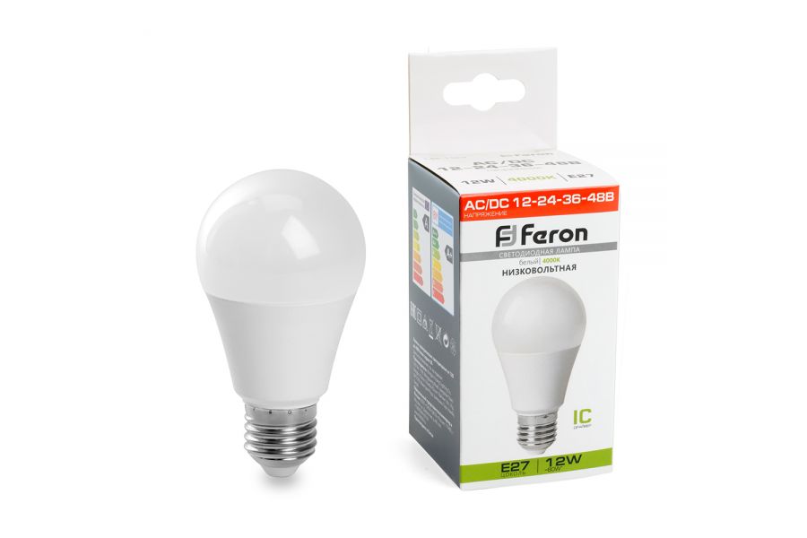 Лампа светодиодная низковольтная Feron LB-193 Шар E27 12W 4000K 48729