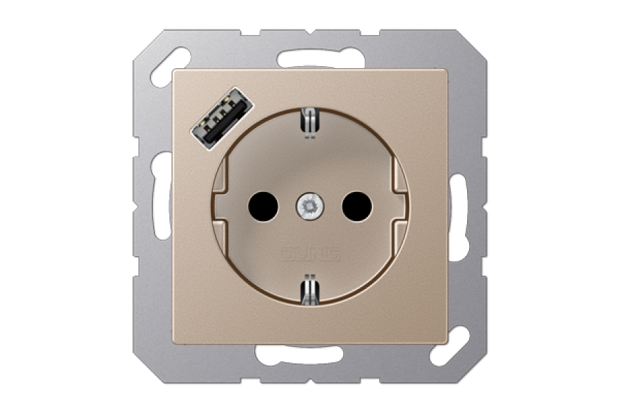 Розетка 2K+З USB Typ A Jung A1520-18ACH