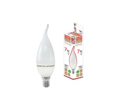 Лампа светодиодная TDM Electric Народная Е14 7W 3000K матовая SQ0340-0191