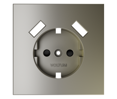 Накладка для розетки с заземлением и защитными шторками, с USB A+A Voltum S70 (шелк) VLS000904