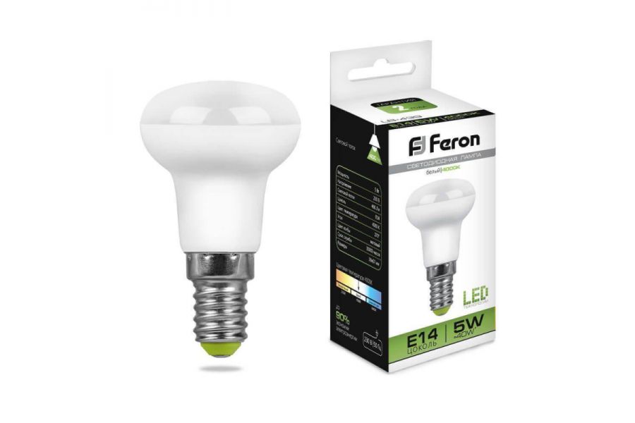 Лампа светодиодная Feron E14 5W 4000K Груша Матовая LB-439 25517