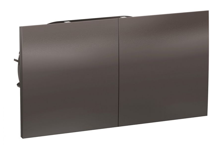 Розетка с/з двойная, со шторками, с крышкой, 16А, в сборе Systeme Electric AtlasDesign Мокко ATN000628