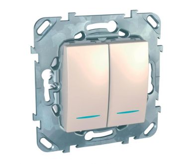 Выключатель двухклавишный с подсветкой Schneider Electric Unica MGU5.0101.25NZD
