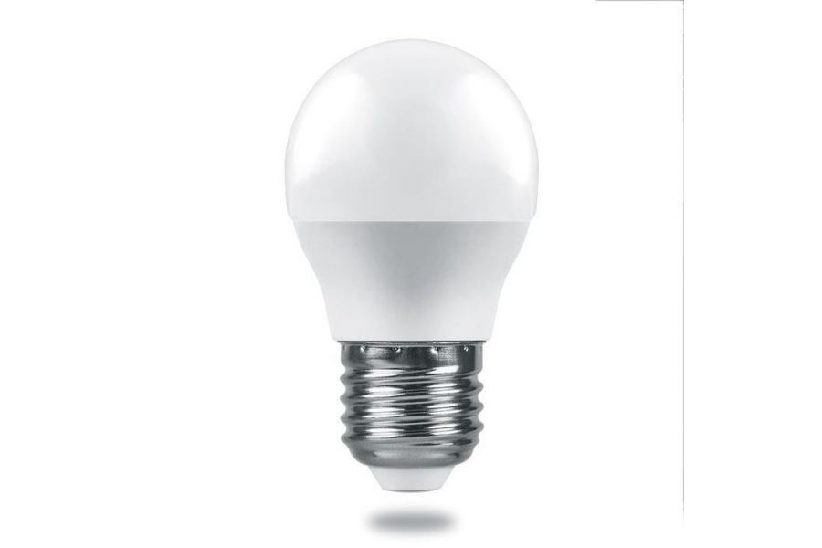Лампа светодиодная Feron E27 6W 2700K шар матовый LB-1406 38068