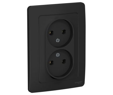 Розетка 2-ая б/з без шторок, 16А, 250В Systeme Electric Blanca внутр Антрацит BLNRS000026