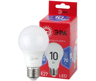 Лампа светодиодная Эра E27 10W 6500K LED A60-10W-865-E27 R Б0045324