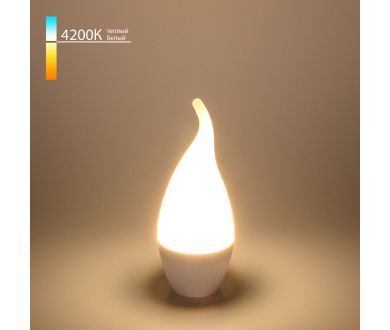 Светодиодная лампа Elektrostandard E14 6W 4200K свеча на ветру 4690389047725
