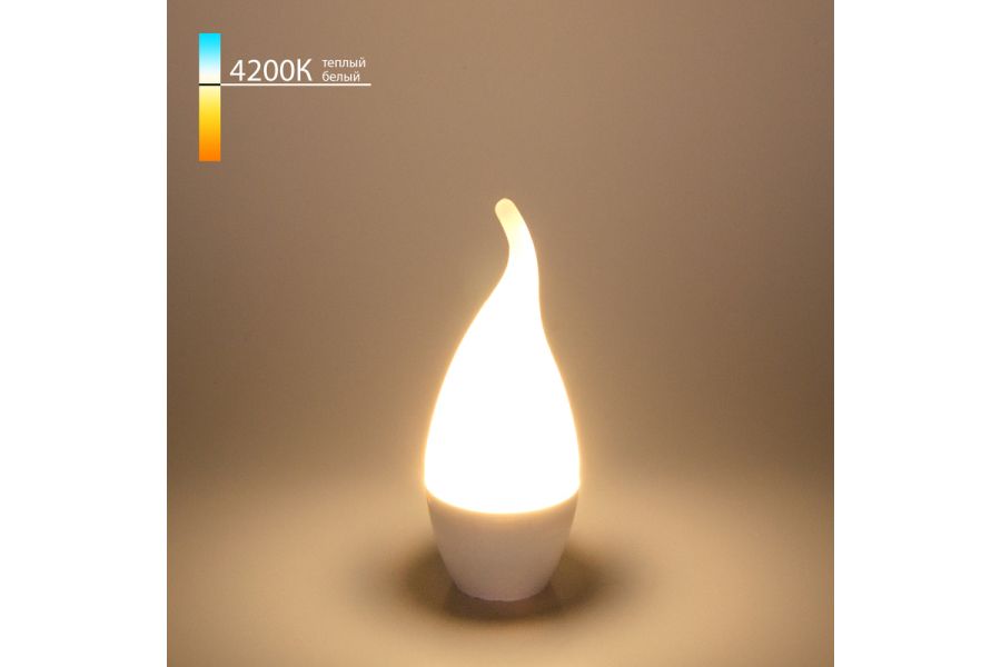 Светодиодная лампа Elektrostandard E14 6W 4200K свеча на ветру 4690389047725