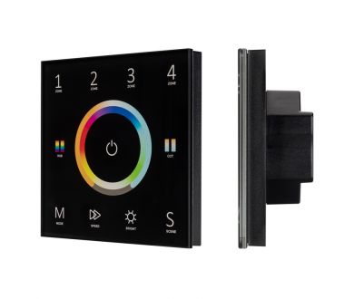 Панель Arlight Sens Smart-P67-Multi Black (230V, 4 зоны, 2.4G) 028322