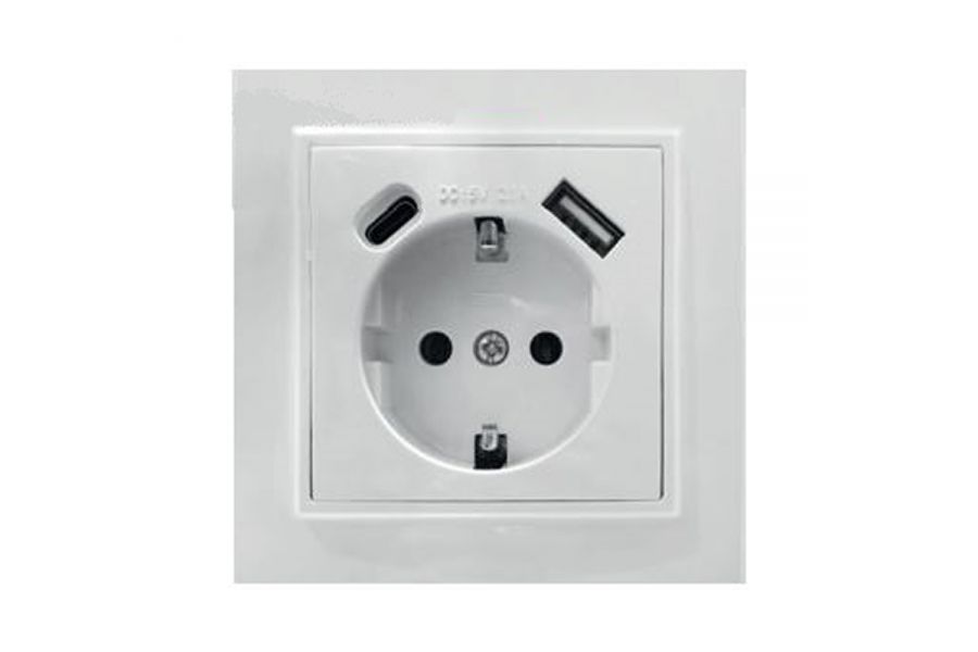 Розетка USB+Type C Stekker Эрна PST16-9016-01 50076