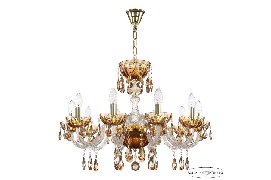 Подвесная люстра Bohemia Ivele Crystal 5417/10/240 G Amber/M-1H K721