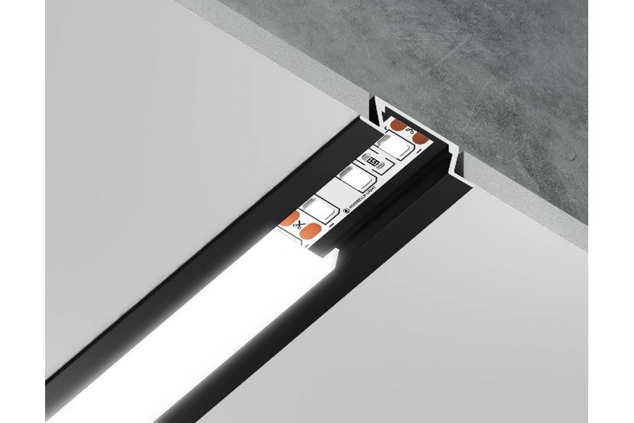 Алюминиевый встраиваемый профиль Ambrella Light Alum Profile GP1001BK