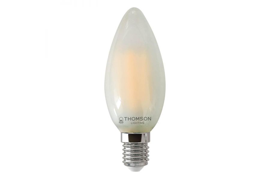 Лампа светодиодная филаментная Thomson E14 7W 4500K свеча матовая TH-B2136