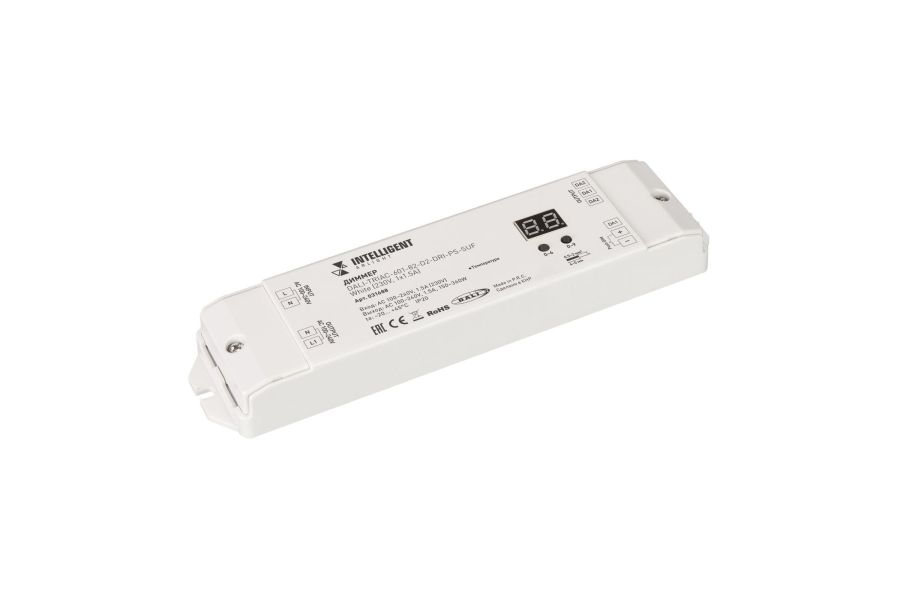 Диммер Arlight DALI-TRIAC-601-82-D2-DRI-PS-SUF White (230V, 1x1.5A) (IARL, IP20 Пластик) 031688