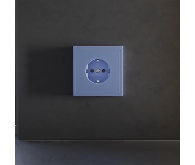 Купить Накладка для розетки с заземлением и защитными шторками Voltum S70 (деним) VLS000715 Накладка для розетки с заземлением и защитными шторками Voltum S70 (деним) VLS000715