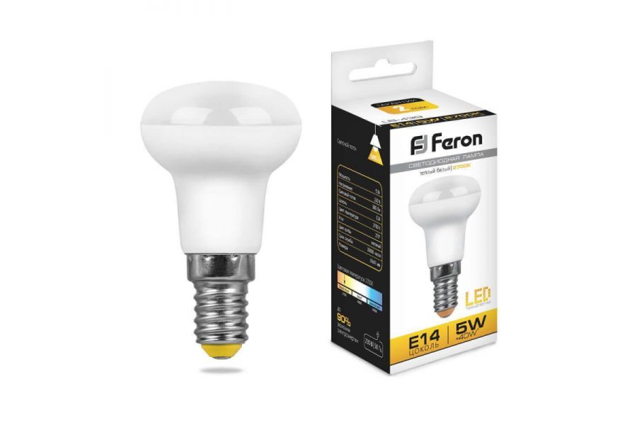 Лампа светодиодная Feron E14 5W 2700K Груша Матовая LB-439 25516
