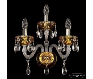 Купить Бра Bohemia Ivele Crystal 5417B/2+1/165 G Amber/M-1G Бра Bohemia Ivele Crystal 5417B/2+1/165 G Amber/M-1G