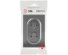 Розетка Эра Arktik 16-2107-06 без заземления двойная 2X2P 16А-250В графит Б0071686