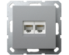 Интернет розетка Jasmart двойная S разъем RJ45х2 (8/8) G6106S
