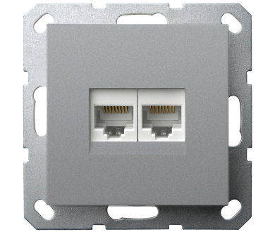 Интернет розетка Jasmart двойная S разъем RJ45х2 (8/8) G6106S