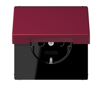 Розетка 2K+З с крышкой Jung LC1520BFKL255