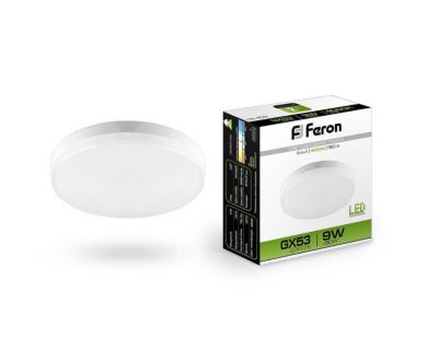 Лампа светодиодная Feron GX53 9W 4000K Таблетка Матовая LB-452 25829