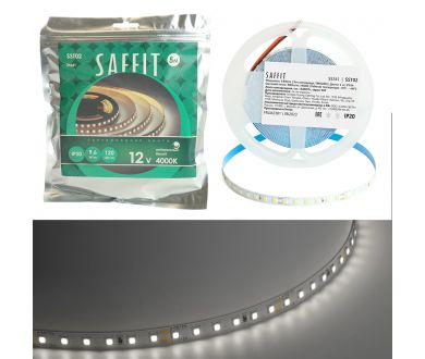 Светодиодная лента Saffit SST02 12В 9,6Вт/м 4000К 5м IP20 55241