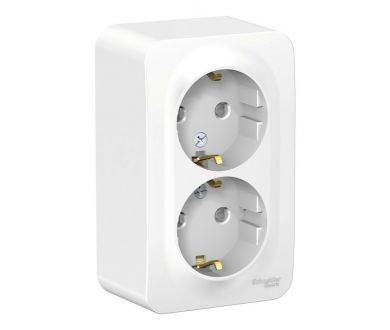 Розетка 2-ая с/з со шторками 16А, 250В, изолир. Пластина Systeme Electric Blanca наруж Бел BLNRA011211