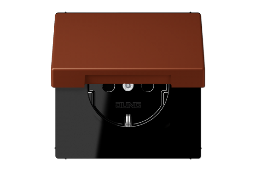 Розетка 2K+З с крышкой Jung LC1520BFKL247