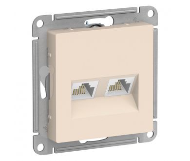 Розетка двойная компьютерная RJ45+RJ45, кат.5E Systeme Electric AtlasDesign ATN000285