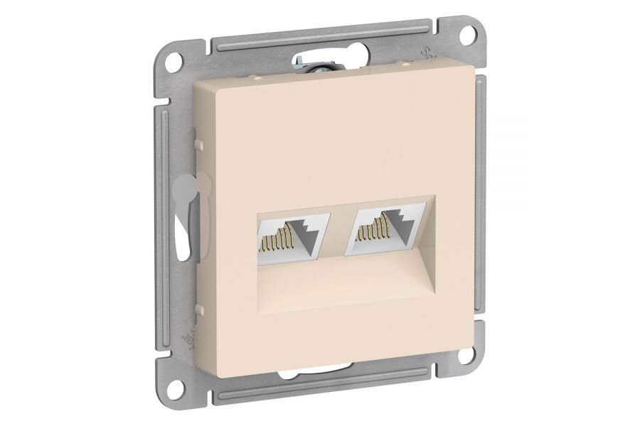 Розетка двойная компьютерная RJ45+RJ45, кат.5E Systeme Electric AtlasDesign ATN000285