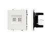 Розетка компьютерная двойная софт-тач белый кварц Arlight SCT-MPC2-SFPL-WH (2хRJ-45, CAT6) 054312(1)