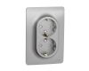 Розетка двойная Schneider Electric Unica New с/з со шторками NU206730
