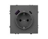 Розетка зк со шторками с USB тип А+С софт-тач серый базальт Arlight SCT-MUAC-SFPL-GR (250V, 16A) 054287(1)