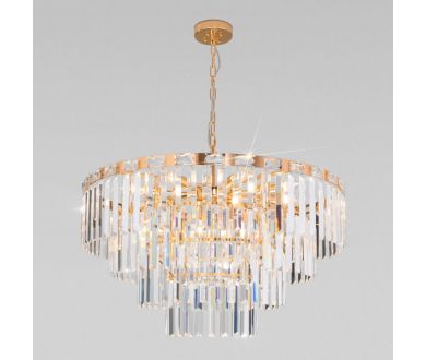 Подвесная люстра Eurosvet Elegante 10130/10 золото/прозрачный хрусталь Strotskis Smart a060643