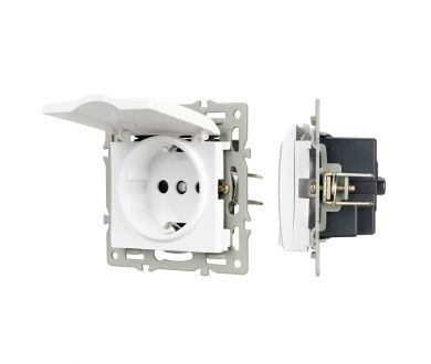 Механизм розетки влагозащищённый Arlight SCT-MCP-PL-WH (250V, 16A) 043745