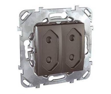 Розетка двухмодульная Schneider Electric Unica б/з со шторками 10A 250V MGU5.3131.12ZD