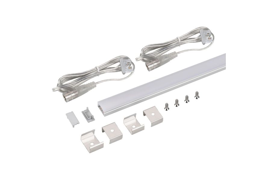 Набор для светодиодной подсветки Arlight ARL-KIT-SLIM-FC 24V Warm3000 (14 W/m, IP20, 2m) (Алюминий+пластик) 053439