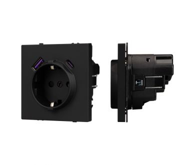 Купить Механизм розетки с USB зарядкой Arlight SCT-NOBE-MUAC-SFPL-BK (230V, 16A) 054285 Механизм розетки с USB зарядкой Arlight SCT-NOBE-MUAC-SFPL-BK (230V, 16A) 054285