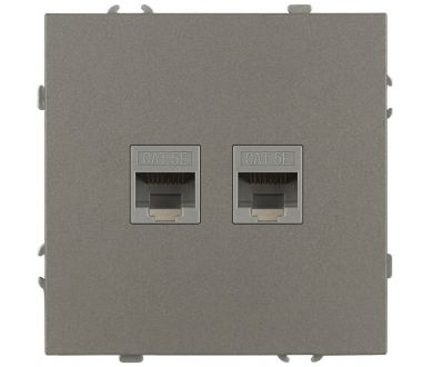 Розетка Эра Galaxy 15-3108-07 информационная двойная 2XRJ45 IP20 титан Б0070768