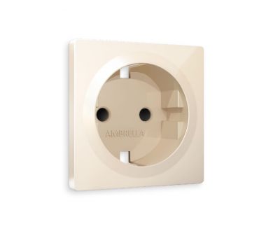 Лицевая панель для розетки с/з и шторками Ambrella Volt Alfa AP3070