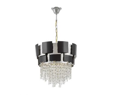 Подвесная люстра Lumina Deco Kruvia LDP 7045-400 BK+CHR
