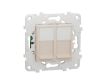 Розетка компьютерная RJ45X2 Schneider Electric Unica New Cat. 5е UTP NU542044