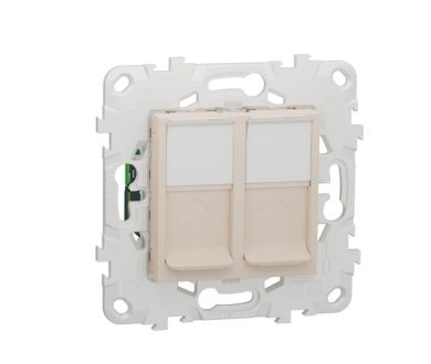 Розетка компьютерная RJ45X2 Schneider Electric Unica New Cat. 5е UTP NU542044