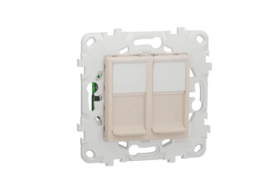 Розетка компьютерная RJ45X2 Schneider Electric Unica New Cat. 5е UTP NU542044