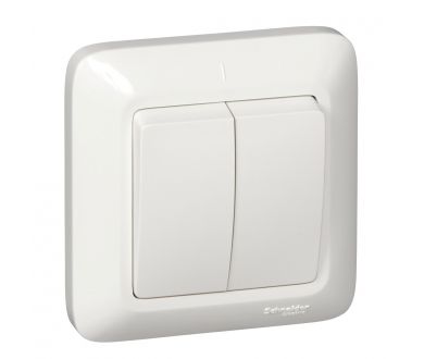 Выключатель 2-клавишный Schneider Electric Прима S56-043-B