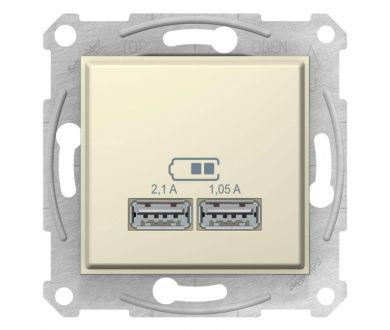 Розетка компьютерная 2xUSB Schneider Electric Sedna 2,1A SDN2710247